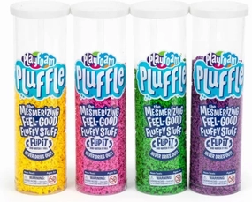 Educational Insights Pluffle 4-Pack - Sensory Bin Foam Set, No Mess Alternative to Sand Toys & Slime for Toddlers, Fun Sensory Table Filler for Home or Classroom, Gift for Kids Ages 3 