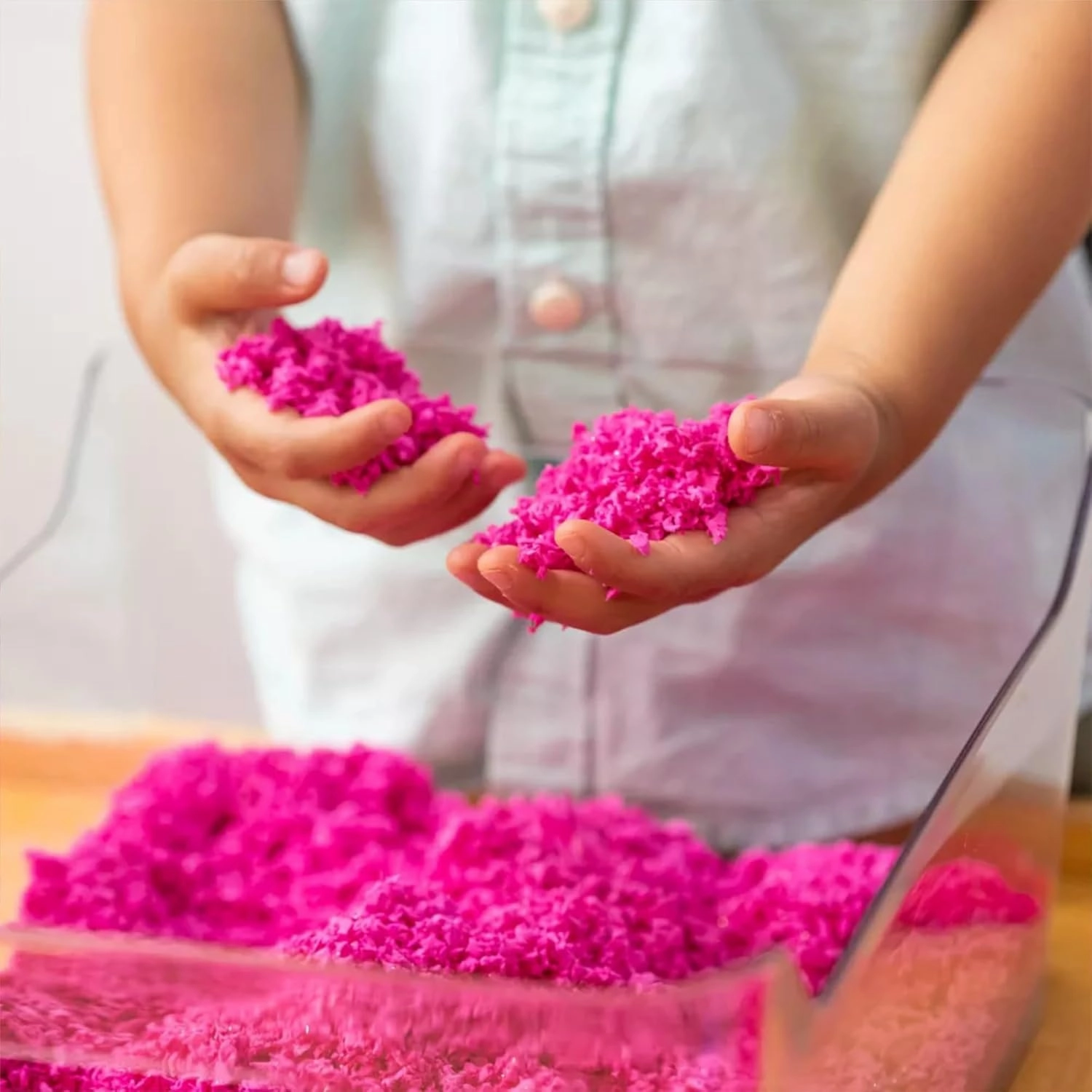 Educational Insights Pluffle 4-Pack - Sensory Bin Foam Set, No Mess Alternative to Sand Toys & Slime for Toddlers, Fun Sensory Table Filler for Home or Classroom, Gift for Kids Ages 3 