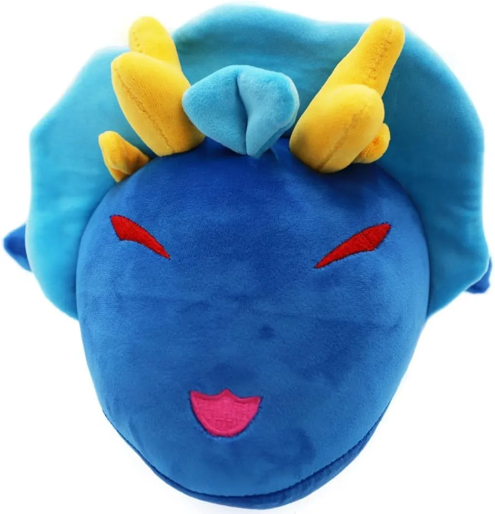 ELAINREN Fluffy Chinese Blue Dragon Plush Pillow - Super Soft Long Shape Stuffed Body Pillow - Large Anime White Dragon Plushie Dolls Gifts/35.4''