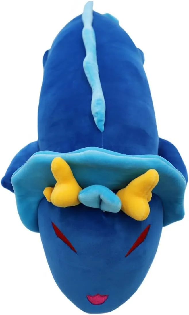 ELAINREN Fluffy Chinese Blue Dragon Plush Pillow - Super Soft Long Shape Stuffed Body Pillow - Large Anime White Dragon Plushie Dolls Gifts/35.4''