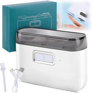 Electric Toenail Clipper, Electric Nail Clipper, 2-in-1 Cutting and Grinding Automatic Nail Clipper, 2-Speed Electric Nail Trimmer with LED Light, Electric Toenail Clippers for Seniors, Baby. (White)