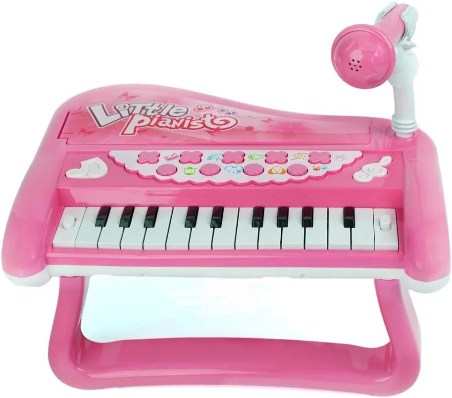 Electronic Piano Keyboard for Kids, Portable Musical Toy with Microphone, Multi-Function Educational Sound Instrument, Perfect Christmas Birthday Gift for Girls