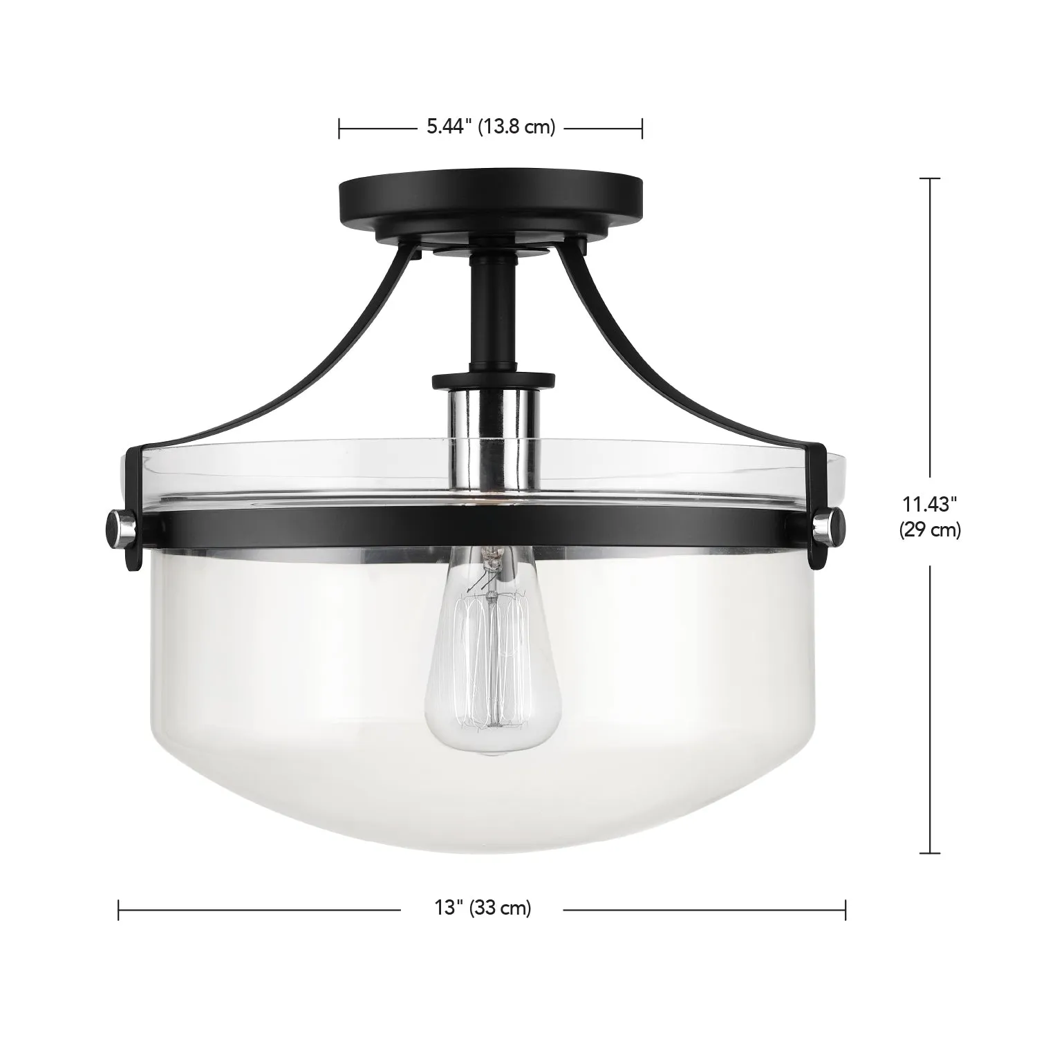Ella 1-Light Matte Black Flush Mount
