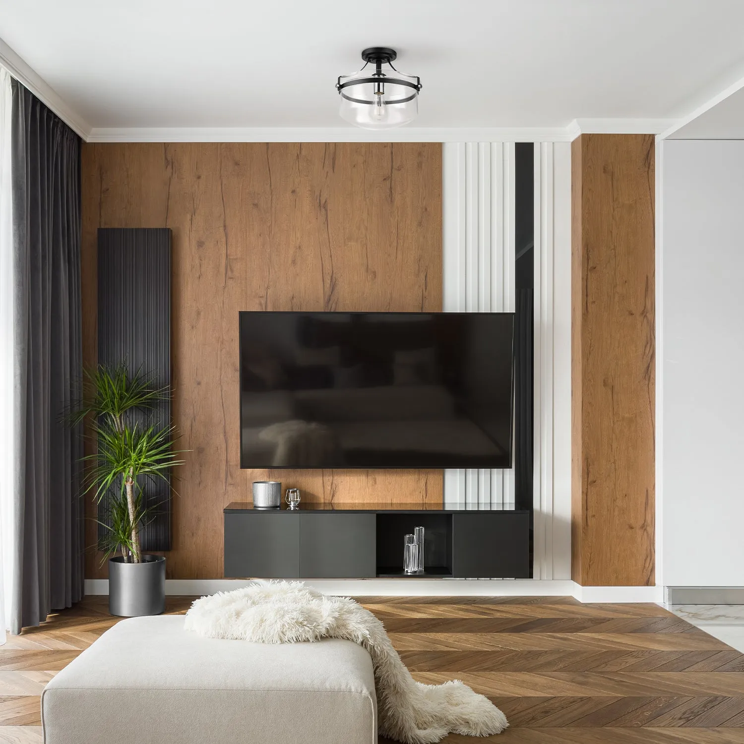 Ella 1-Light Matte Black Flush Mount