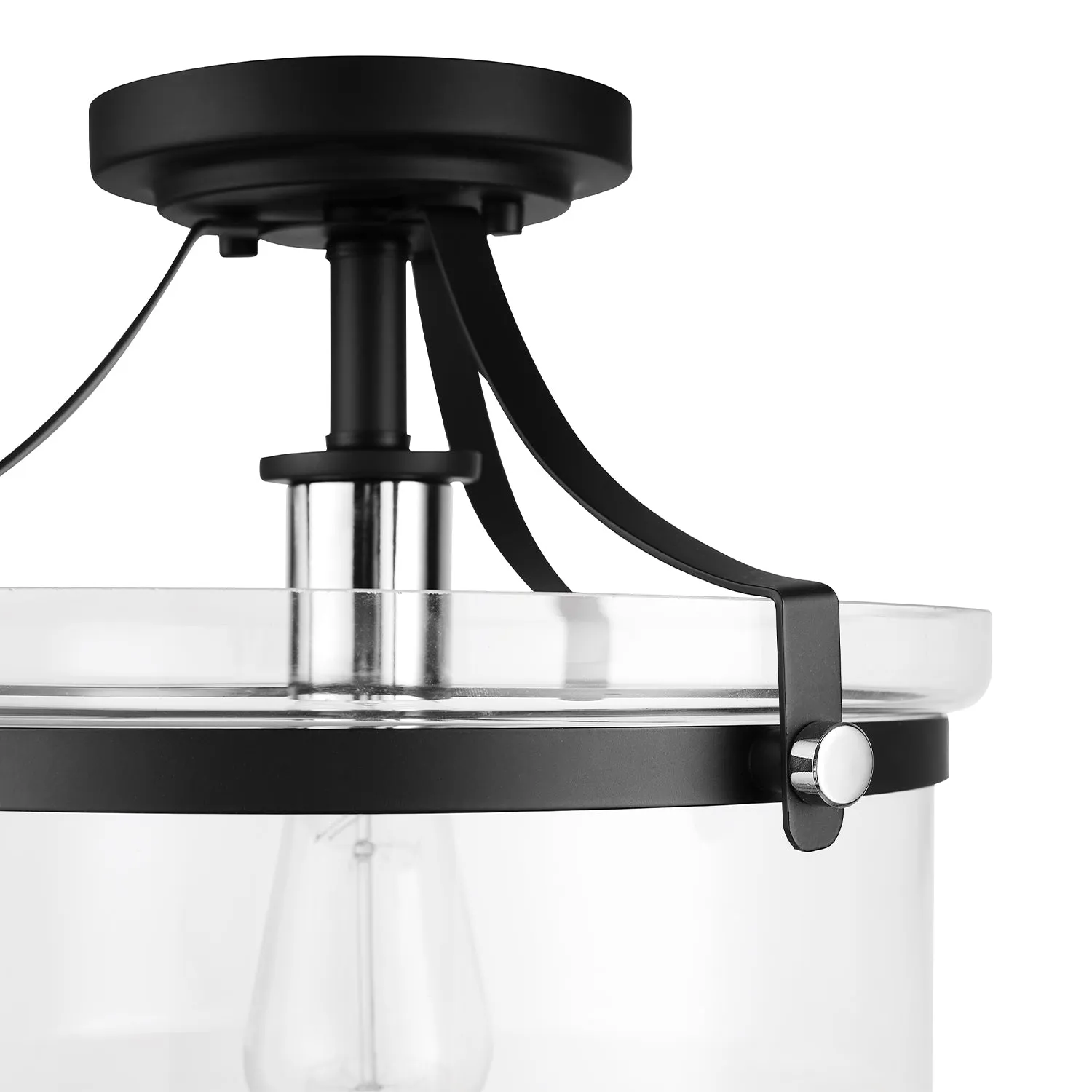 Ella 1-Light Matte Black Flush Mount