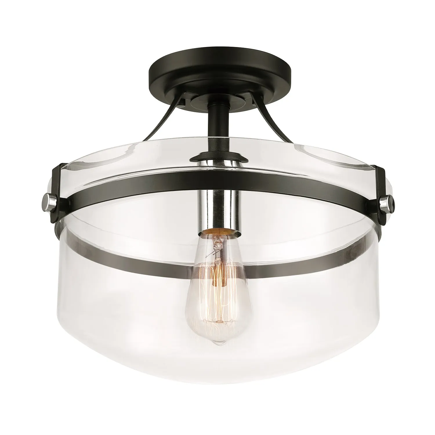 Ella 1-Light Matte Black Flush Mount