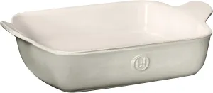 Emile Henry 10.25" x 7" / 0.9 qt Small Baker-Modern Classics Collection rectangular baking dish, Pearl Gray