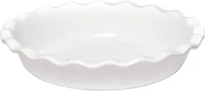 Emile Henry Made In France 9 Inch Pie Dish, White