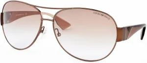 Emporio Armani 9691/S Women's Aviator Full Rim Outdoor Sunglasses - Shiny Brown/Brown Violet/Size 61/13-125