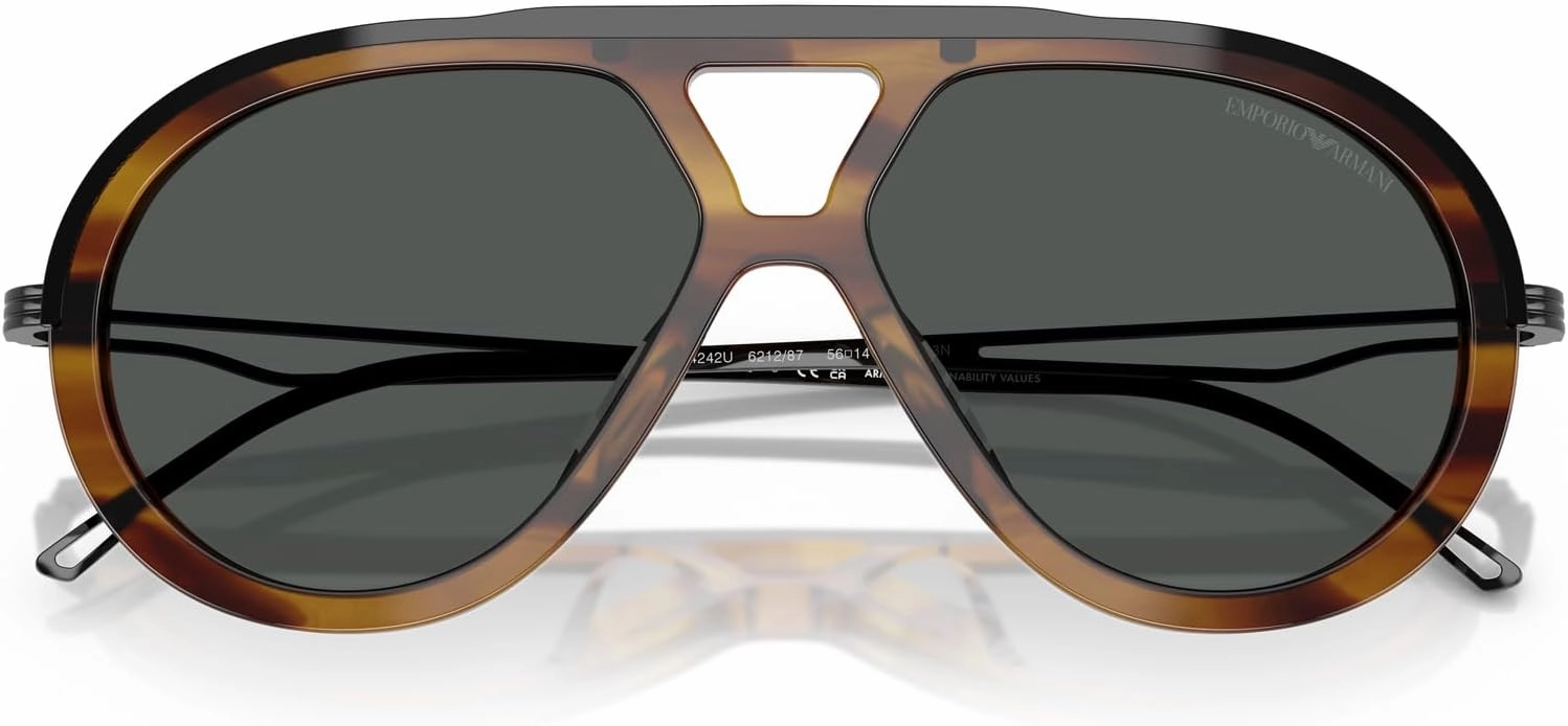 Emporio Armani Men's Ea4242u Universal Fit Aviator Sunglasses