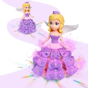 Enchanting Rotating Princess Dancing Robot Toy with Colorful Lights, Dynamic Music & Interactive Features - A Magical Christmas Birthday Gifts for Little Kids Girls Boys Ages 3-12  Years Old