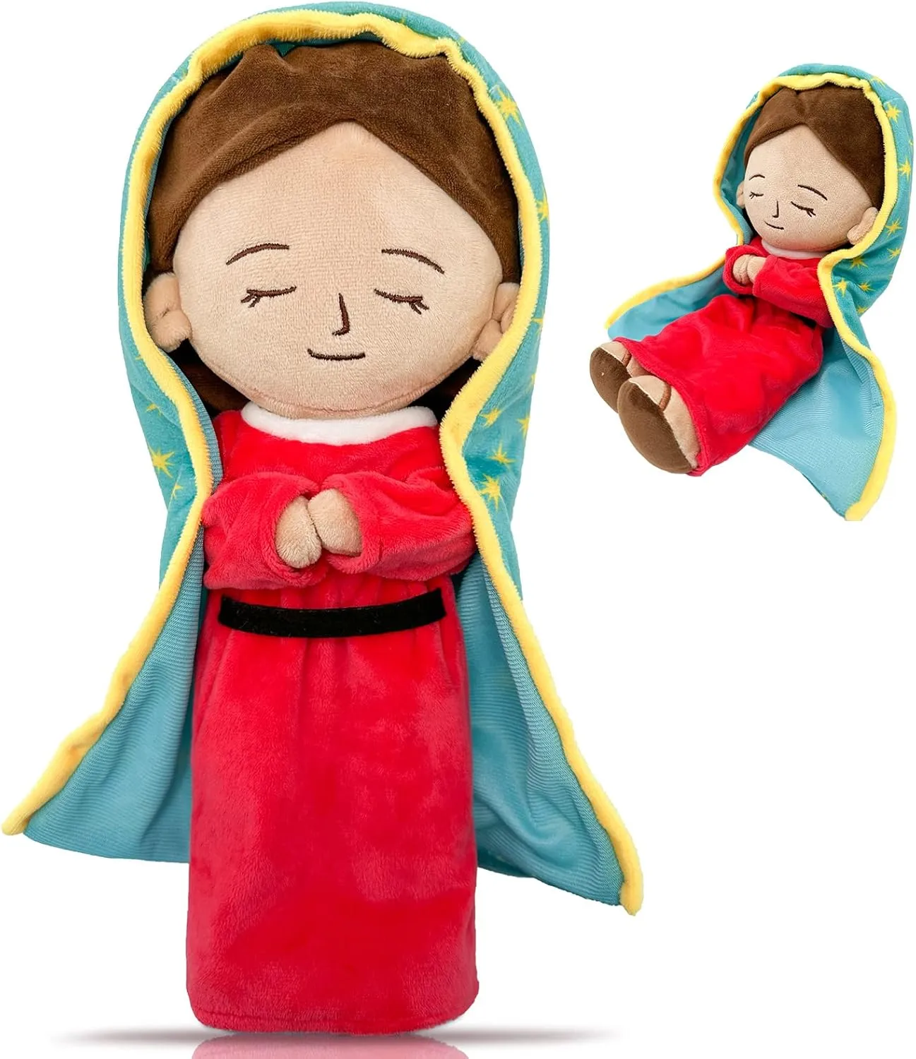 Enhopty Lady of Guadalupe Plush Blessed Mary Stuffed Doll Christ Religious Toys Savior Plush Christian Religious Figure Home Christmas Decoration 14" (red, 14 inch)