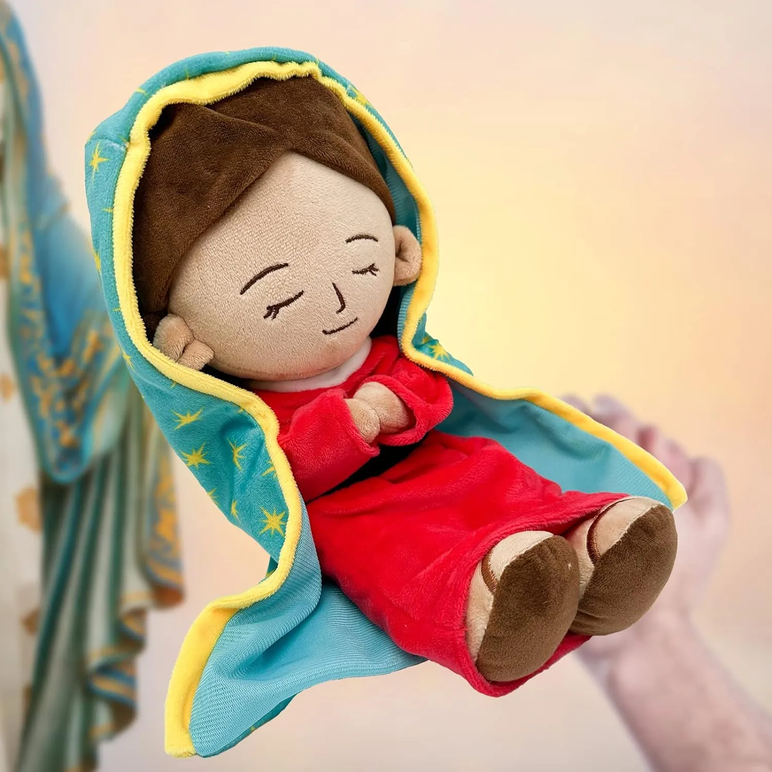 Enhopty Lady of Guadalupe Plush Blessed Mary Stuffed Doll Christ Religious Toys Savior Plush Christian Religious Figure Home Christmas Decoration 14" (red, 14 inch)