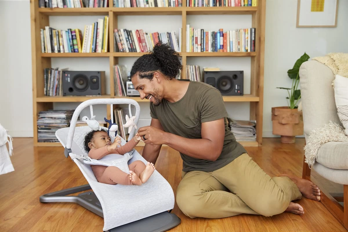 Ergobaby Evolve 3-in-1 Bouncer Toy Bar Accessory, Ocean Wonders Light Grey