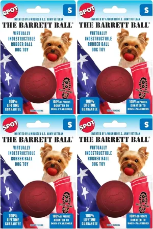 Ethical Pet 4 Pack of Barrett Ball Virtually Indestructible Dog Toys, Small, Assorted Colors