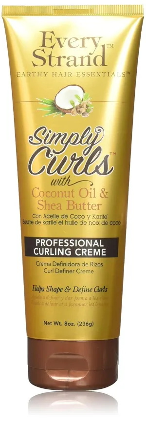 Every Strand Curling Creme Simply Curls Coconut Oil and Shea Butter, 8 oz.