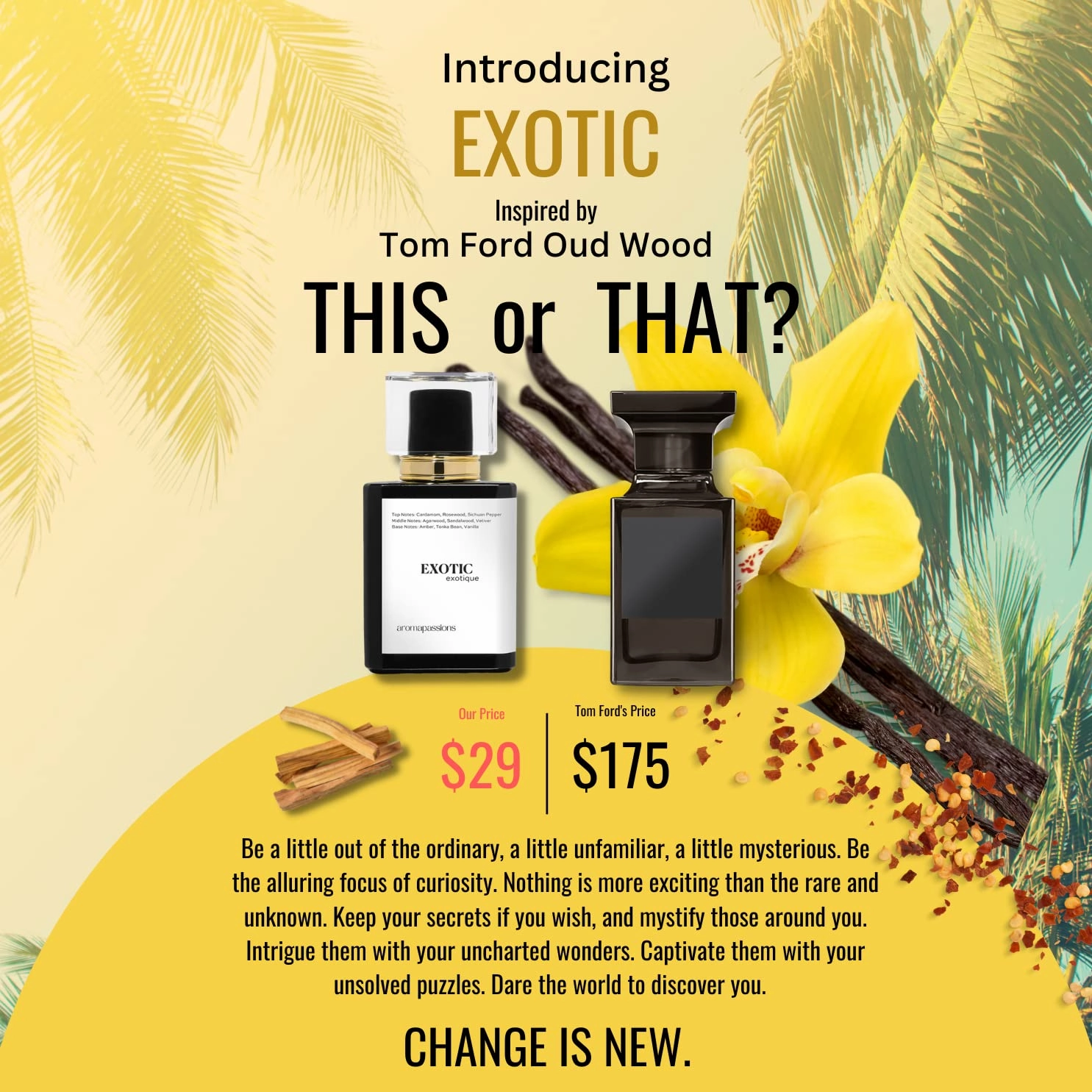 EXOTIC | Inspired by TF OUD WOOD | Pheromone Perfume Cologne for Men and Women | Extrait De Parfum | Long Lasting Dupe Clone Essential Oil Fragrance | Perfume De Hombre Mujer | (30 ml / 1 Fl Oz)