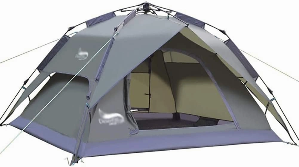 Family Camping Tent, 3-4 Person Pop Up Dome Shelter with 2-in-1 Design, Automatic Setup, and Waterproof Features for Outdoor Adventures