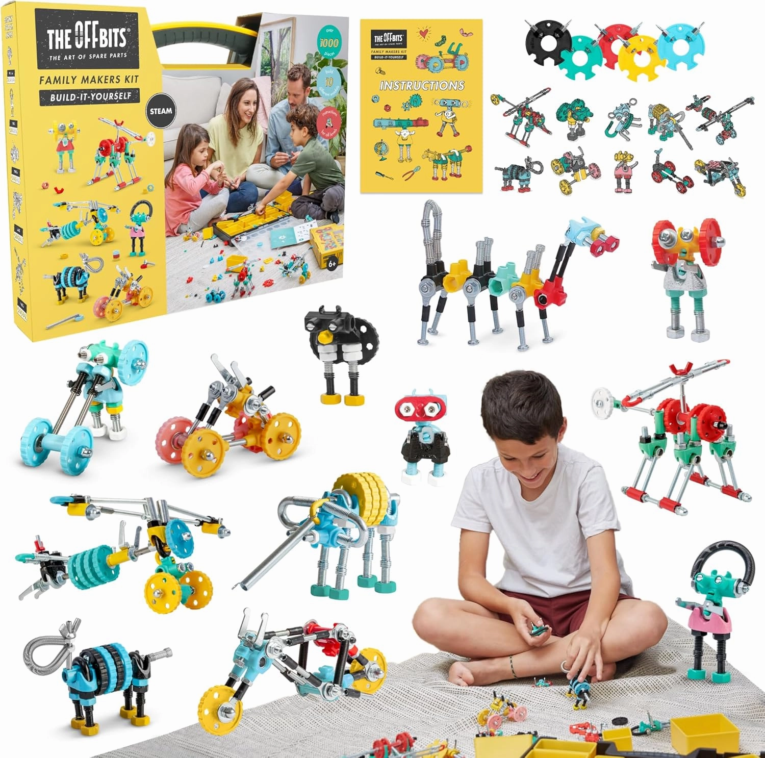Family Kit – 1000  PCS STEAM Building Toys for Kids Ages 6-9 , Educational Construction Set for Group Play & STEM Classroom, Creative Birthday Gift