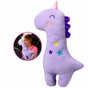 Farochy Unicorn Seat Belt Pillow Kids Cover, Vehicle Shoulder Pads, Car Seatbelt Cushion for Kids, Strap Pillows Animal Travel (Purple)
