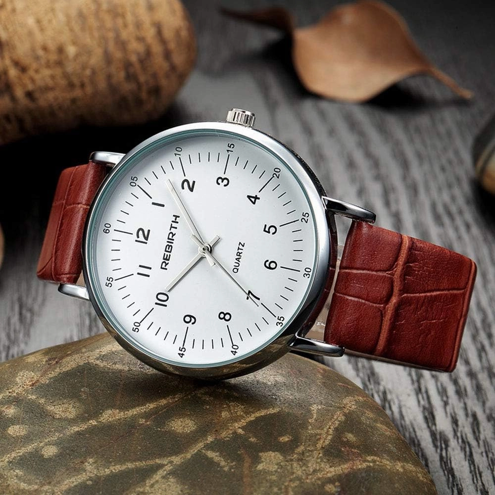 Fashion Wrist Watches Men and Women Casual Business Analog Quartz Watches with Leather Strap