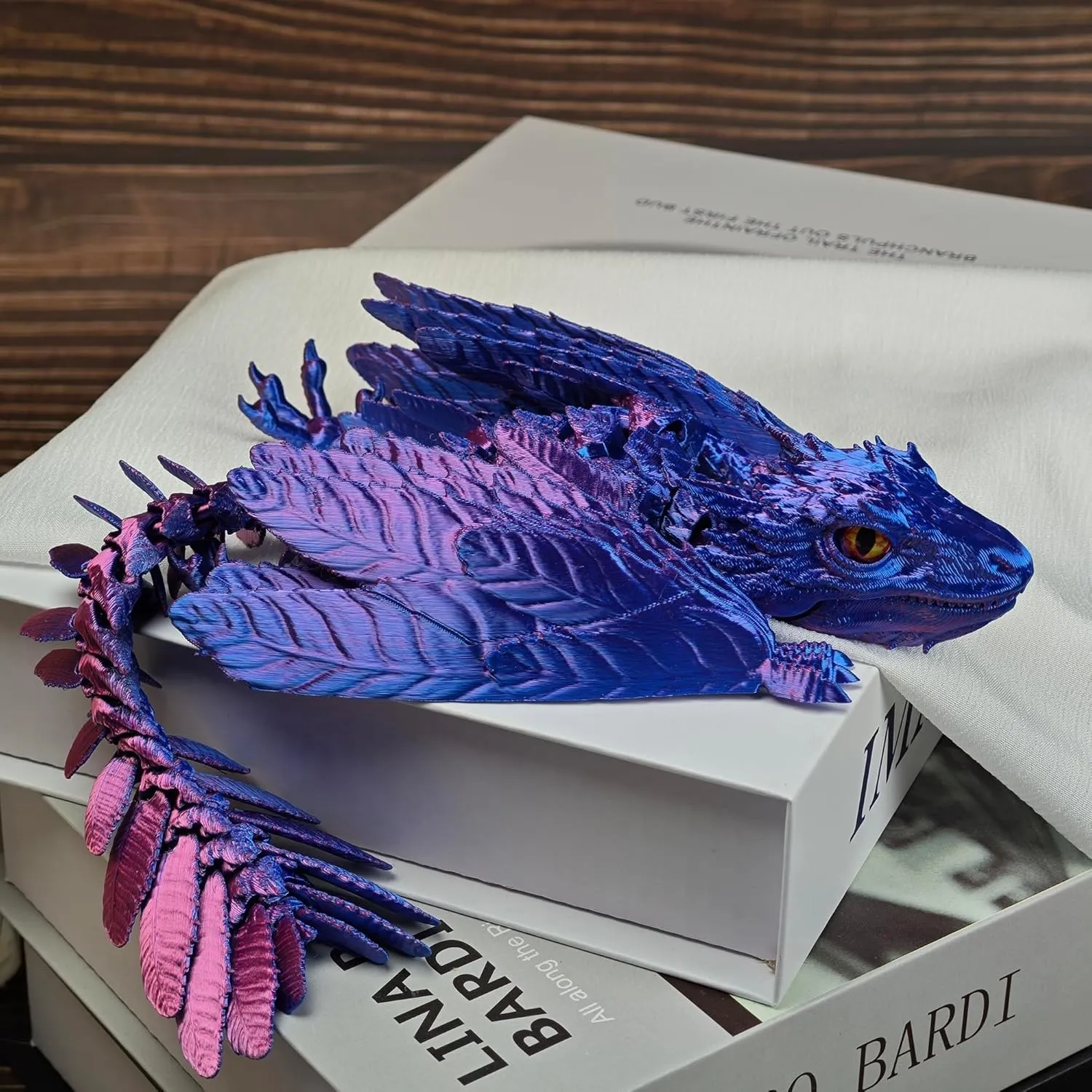 Feathered Wyvern Dragon, 3D Printed Dragon with Wings Articulated Dragons, Fidget Dragons 3D Printed Toys Desktop Pet 3D Printing Animals Toy