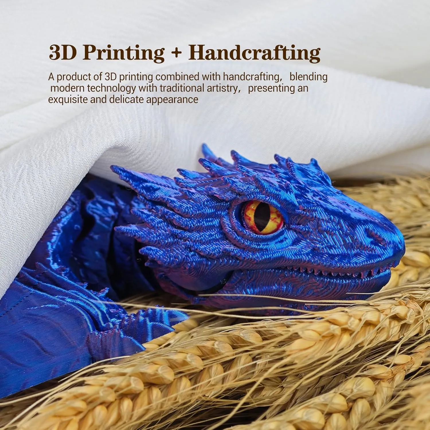 Feathered Wyvern Dragon, 3D Printed Dragon with Wings Articulated Dragons, Fidget Dragons 3D Printed Toys Desktop Pet 3D Printing Animals Toy