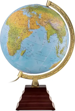 Fernweh 2 in 1 Multi-Purpose 12-inch Illuminated Desktop Globe - Explore, Illuminate, and Decorate Your World with Waypoint Geographics Fernweh World Globe - Pagoda Stand