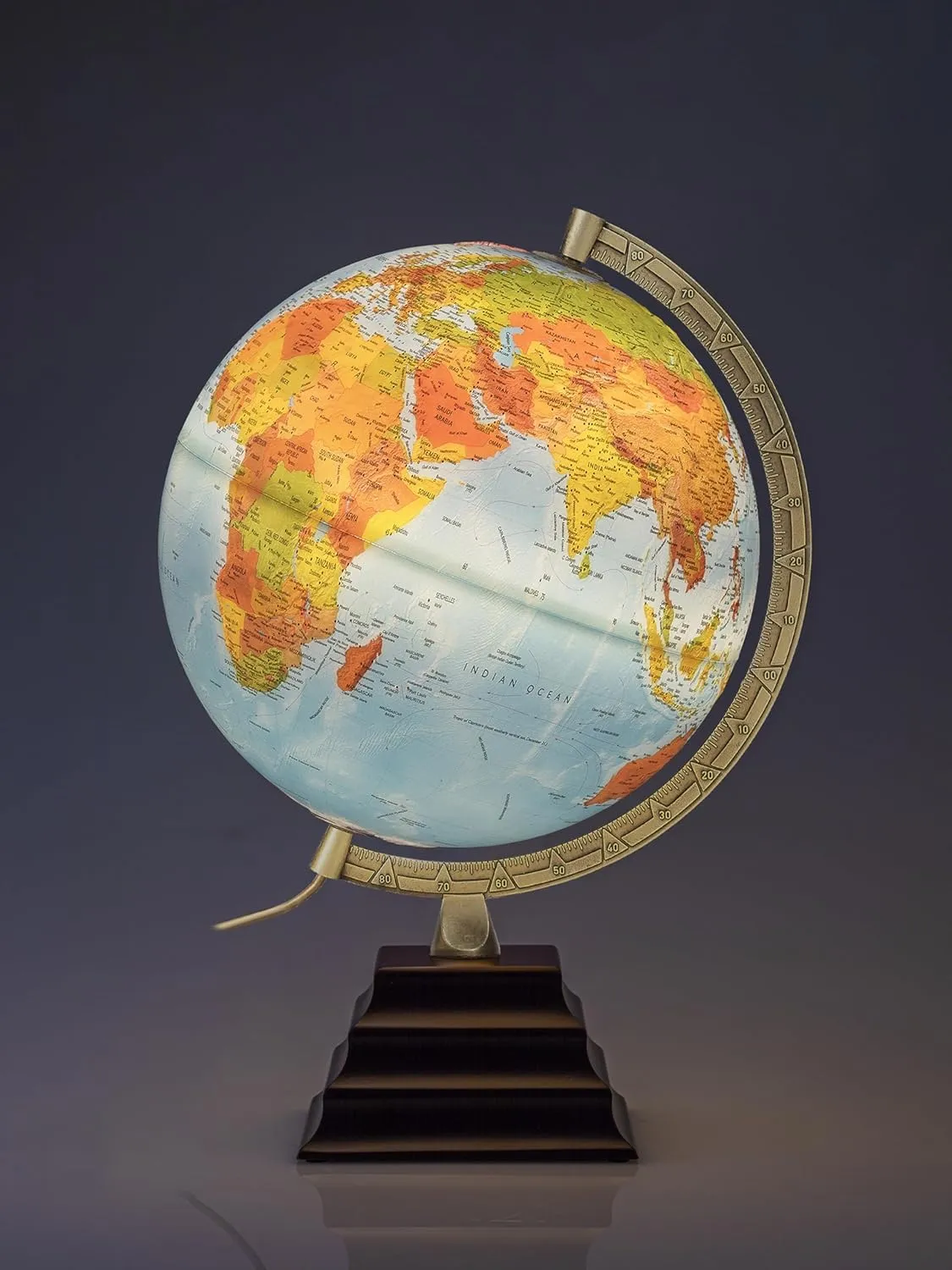 Fernweh 2 in 1 Multi-Purpose 12-inch Illuminated Desktop Globe - Explore, Illuminate, and Decorate Your World with Waypoint Geographics Fernweh World Globe - Pagoda Stand