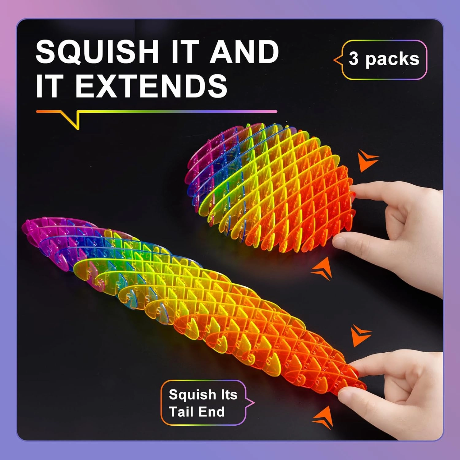 Fidget Worm: Fidget Toys Adults | 3-pack Sensory Toys for Kids & Teens | Quiet Fidgets,Small Anxiety Stress Relief Toy, Fidget Toy，Desk Fidgets for Autistic & Adhd Adults(Rainbow,Green,Blue)