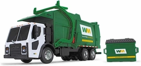 First Gear 1/25 Scale WM Plastic Toy Mack LR with McNeilus Meridian Front Load Garbage Truck with Bin Including Lights & Sounds (70-0616D)