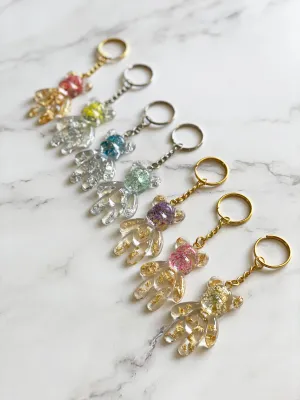 Floral Teddy Bear Keychain