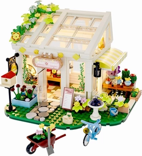 Flower House Building Block Set, Botanical Garden Greenhouse Toys Kits with LED Light Birthday Gifts Decoration for Adults, Women, Teens, Old Kids Girls 6 , 8-12, 8-14 (832 PCS)