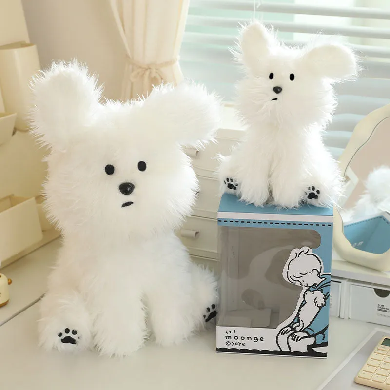 Fluffy White Dog Plush Toy
