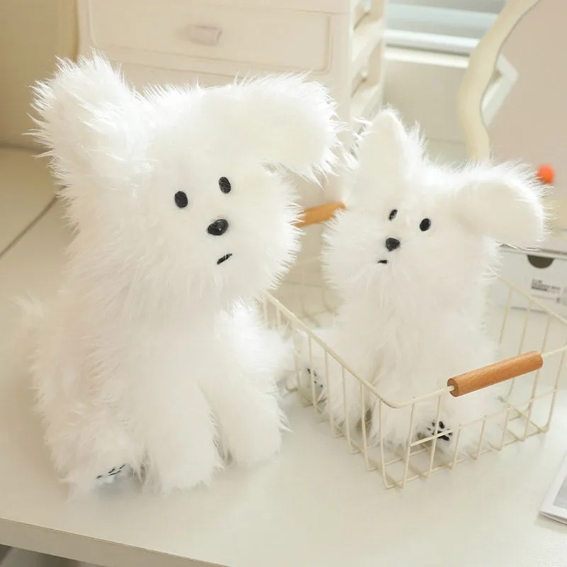 Fluffy White Dog Plush Toy