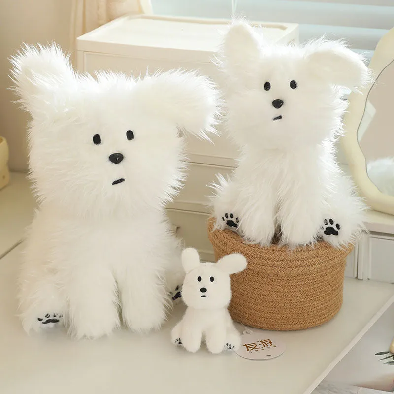 Fluffy White Dog Plush Toy