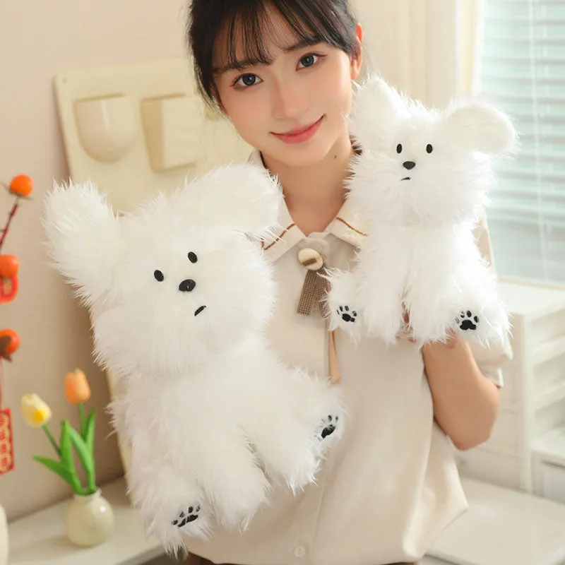 Fluffy White Dog Plush Toy