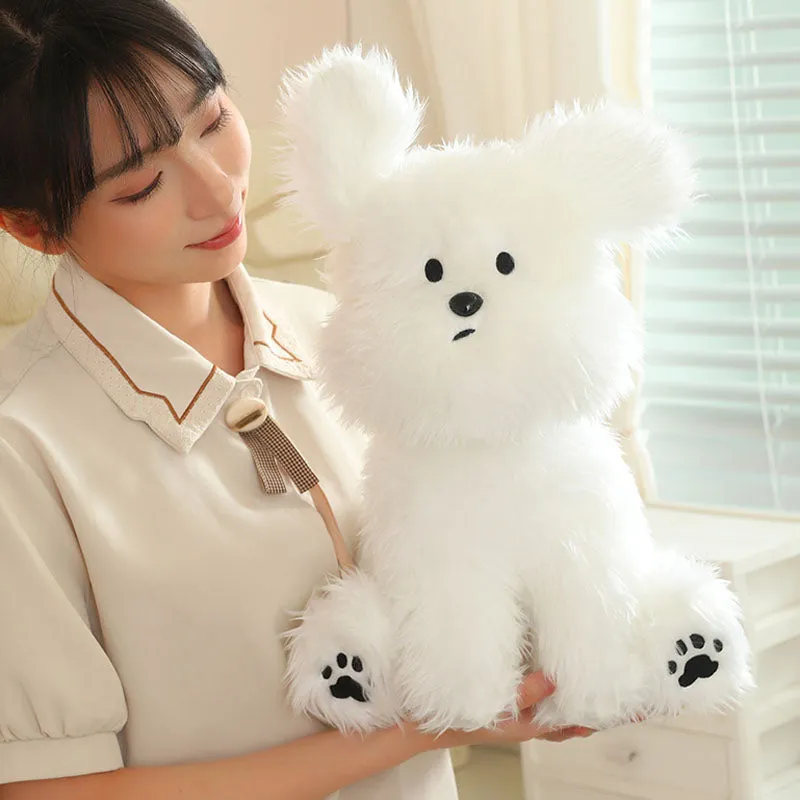 Fluffy White Dog Plush Toy