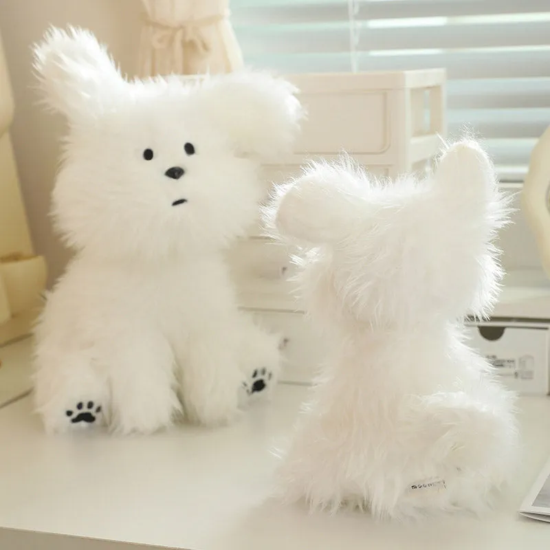 Fluffy White Dog Plush Toy