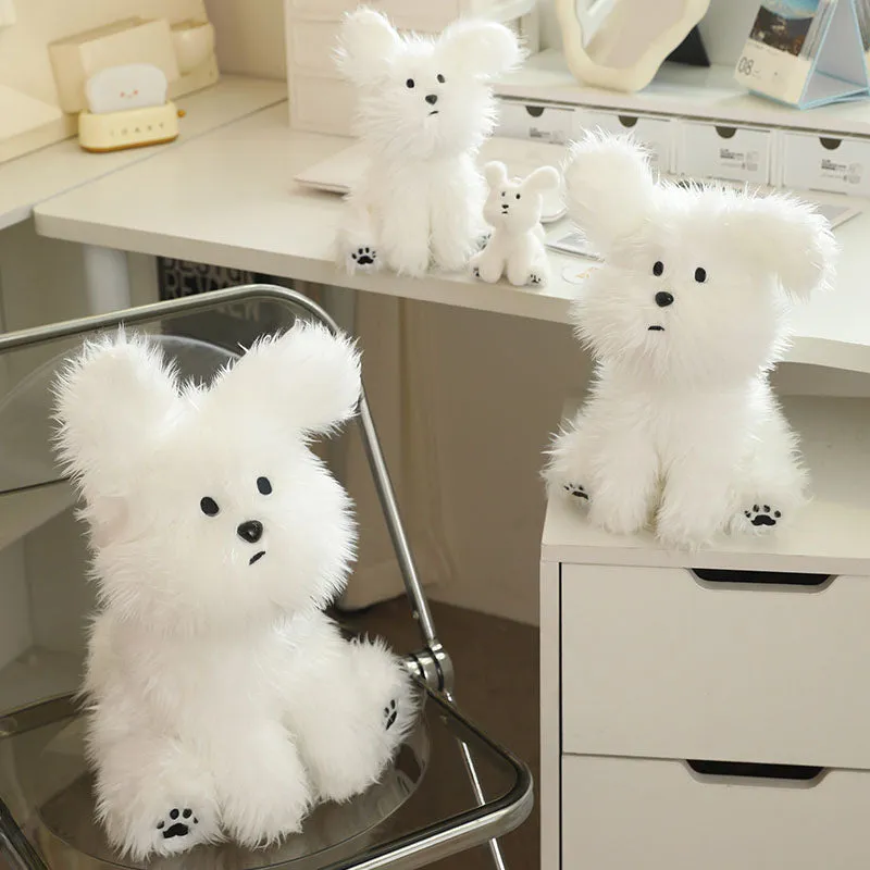 Fluffy White Dog Plush Toy