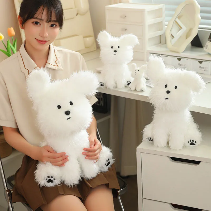 Fluffy White Dog Plush Toy