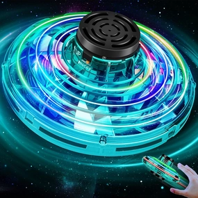 Flying Spinner Mini Drone,Hand Controlled Drone Flying Toy New Fly UFO Magic Flying Fidget Spinner with Lights,Christmas Birthday Party Gifts for Girls Boys(Green)