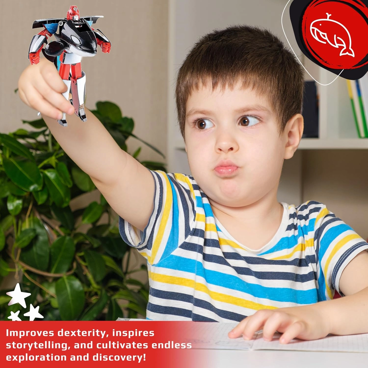 Forest & Twelfth Orca Sea Animal Toys – Transforming Action Figure – Changes from a Detailed Animal Toy to a Unique Robot Toy in Seconds – Great Gift for Both Girls and Boys (5" Orca)
