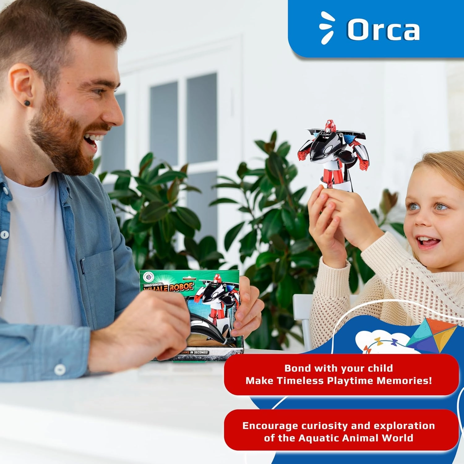 Forest & Twelfth Orca Sea Animal Toys – Transforming Action Figure – Changes from a Detailed Animal Toy to a Unique Robot Toy in Seconds – Great Gift for Both Girls and Boys (5" Orca)