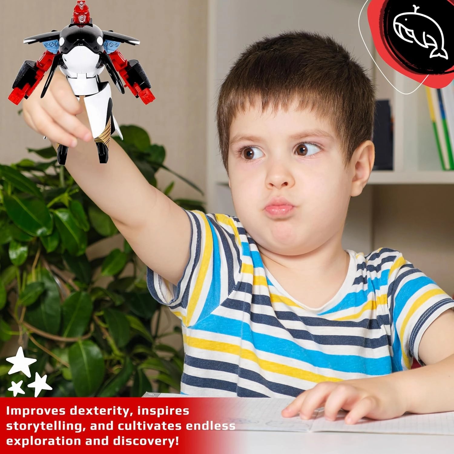 Forest & Twelfth Sea Animal Transforming Action Figure - Changes from Orca Toy to Robot in Seconds - Great Gift for Girls and Boys