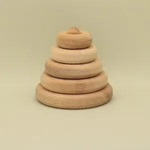 Free Shipping Natural Handmade Educational Rings Wooden Stacking Pyramid 5, PY22, Montessori and Waldorf Inspired Lotes Toys Baby Gift with 5 Parts