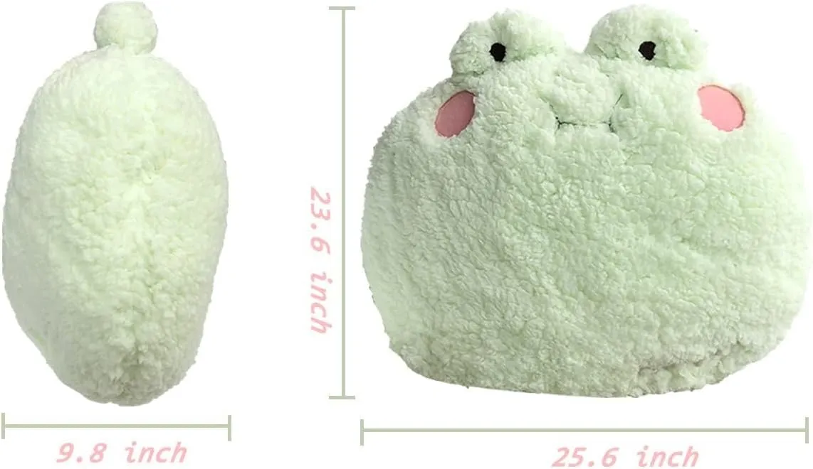 Frog Plush Pillow, Giant Frog Stuffed Animal (25.6 * 23.6 inch), Adorable Jumbo Frog Plush Toy Hugging Pillow, Home Cushion Decoration Birthday Xmas Travel Gift for Kids Adults Girls Boys