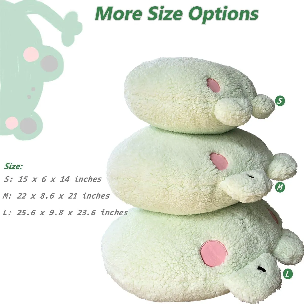 Frog Plush Pillow, Giant Frog Stuffed Animal (25.6 * 23.6 inch), Adorable Jumbo Frog Plush Toy Hugging Pillow, Home Cushion Decoration Birthday Xmas Travel Gift for Kids Adults Girls Boys