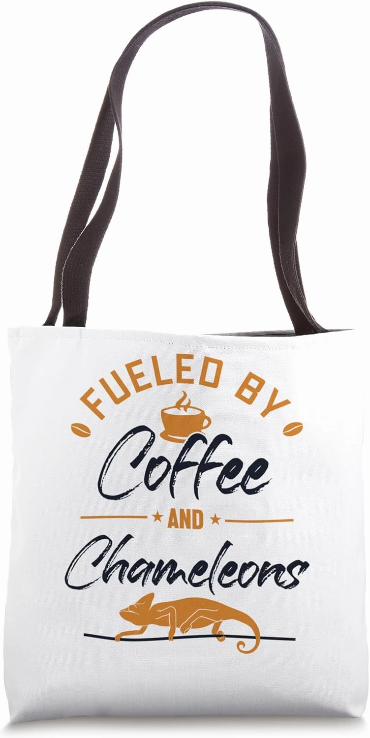 Fueled by Coffee and Chameleons Panther Veiled Chameleon Tote Bag