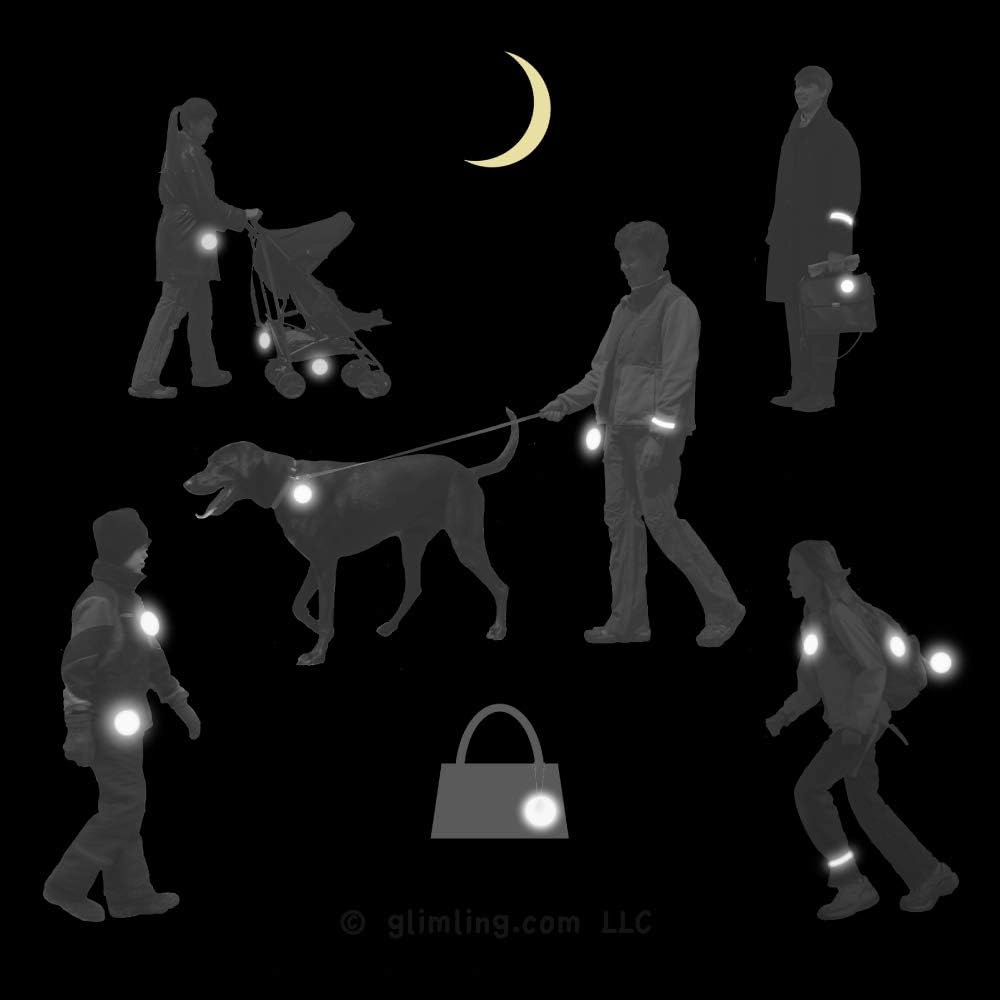 funflector Safety Reflectors - Paw Prints - Ultra Reflective Gear for Clothing, Bags, Backpacks, Strollers, Wheelchairs and Dog Leashes - Made in USA.